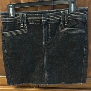 White House Black Market Dark Denim Skirt with Contrast Stitching